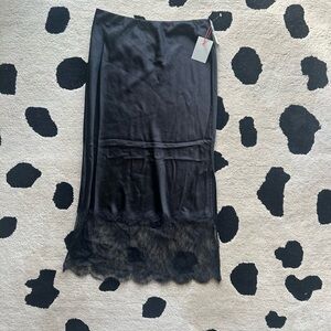 Elegant Black Lace Trim Skirt